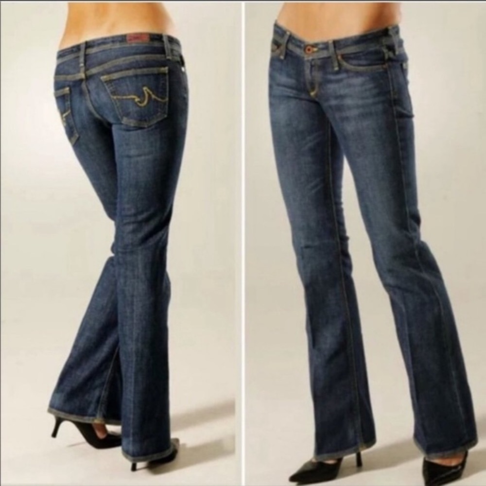 AG Adriano Goldschmied Merlot jeans flare low rise